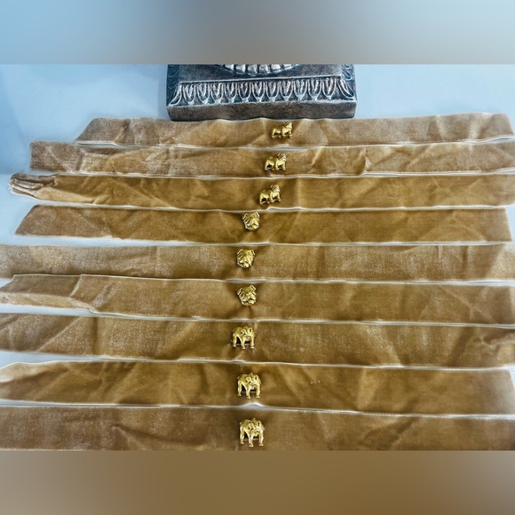 Velvet Fabric Bracelet with Bulldog Charms - Picture 6 of 13